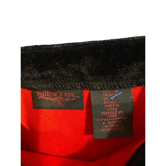 Girls Halloween Flapper Dress Size 14 Red & Black Sequined Fringe Hallows Eve - Picture 4 of 5